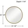 Caseves Shiny Gold 31 1/2" Round Framed Wall Mirror