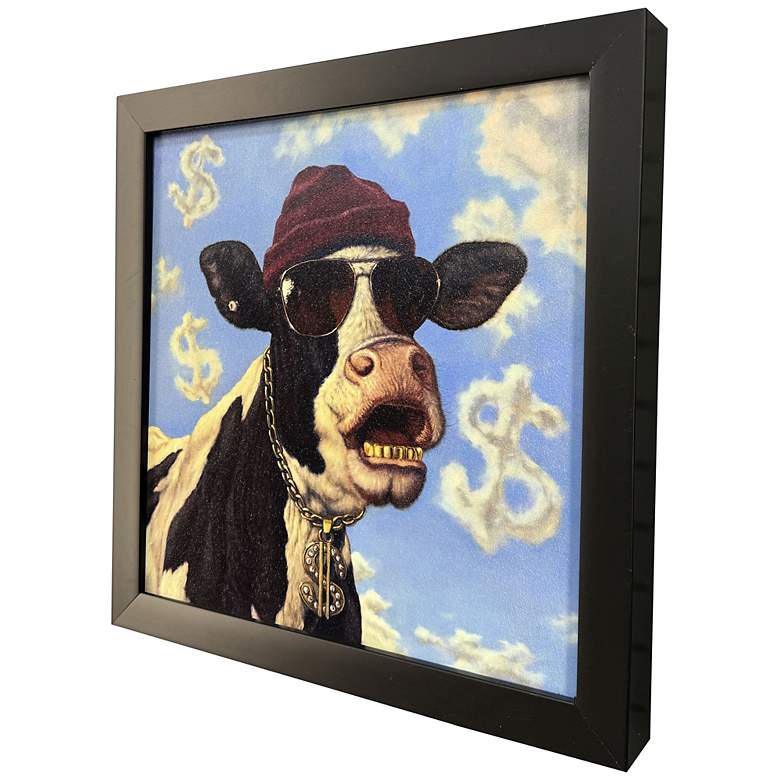 Image 2 Cash Cow 11"W x 11"H Non-Glass Framed Art more views