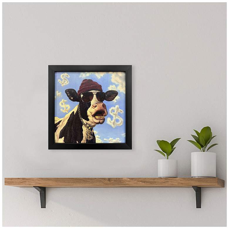 Image 4 Cash Cow 11"W x 11"H Non-Glass Framed Art more views