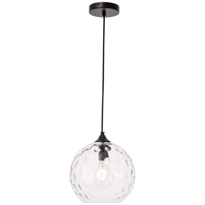 Image 1 Cashel 1 Lt Black And Clear Glass Pendant