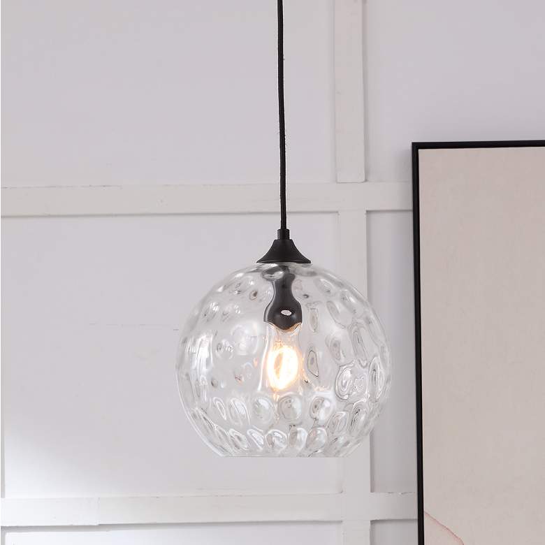 Image 1 Cashel 1 Lt Black And Clear Glass Pendant