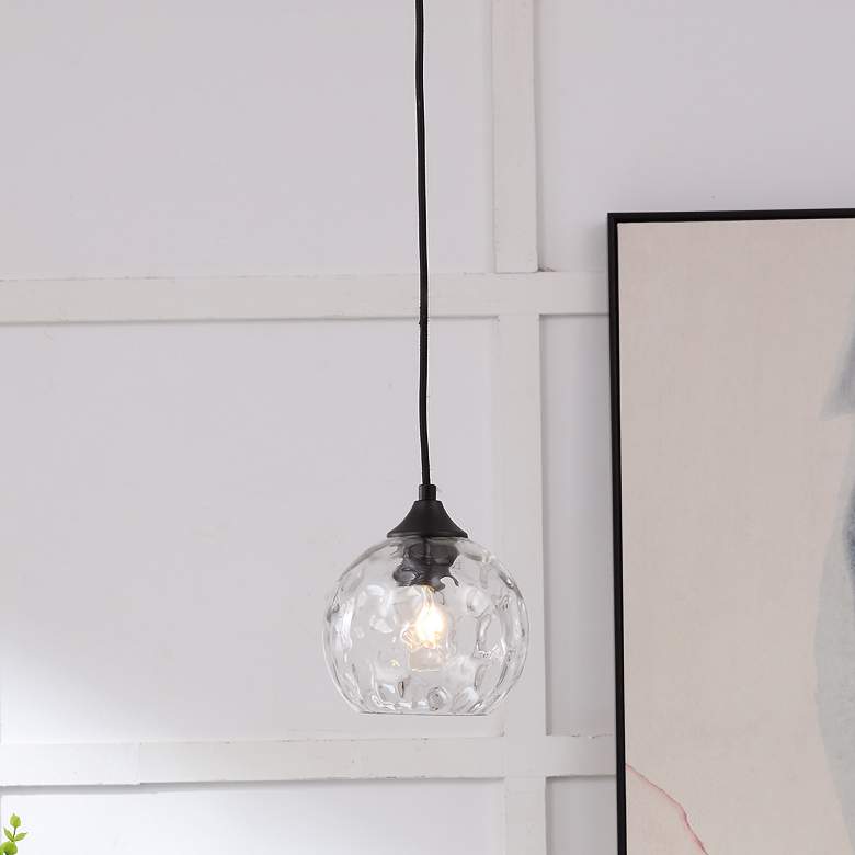 Image 1 Cashel 1 Lt Black And Clear Glass Pendant