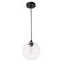 7_Cashel 1 Lt Black And Clear Glass Pendant more views