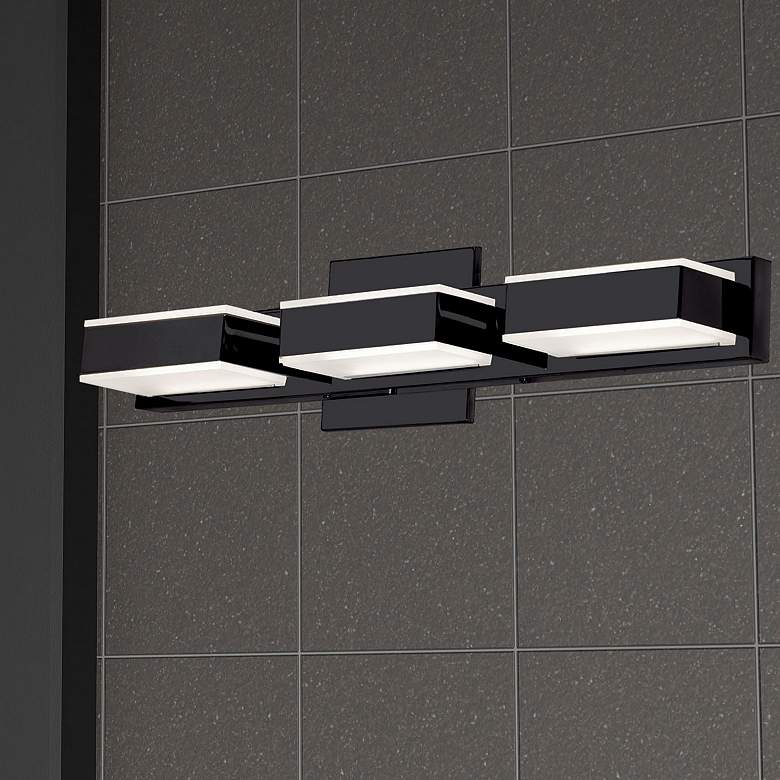 Image 1 Cashman 20" Wide Matte Black 3-Light LED Bath Light
