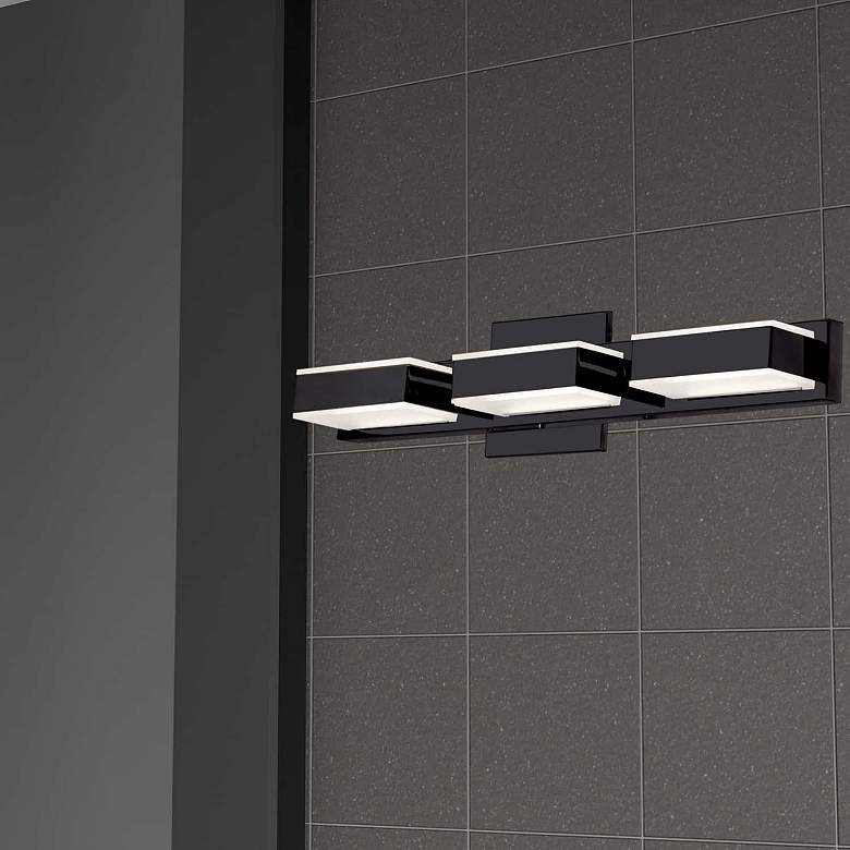 Image 5 Cashman 20" Wide Matte Black 3-Light LED Bath Light more views