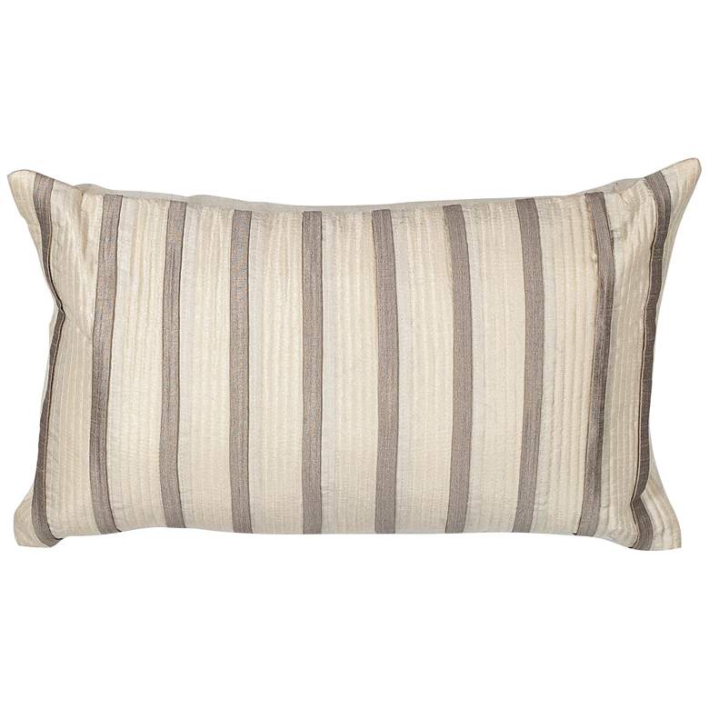 Image 1 Casi Ivory Gray Stripes 20 inch Wide Throw Pillow