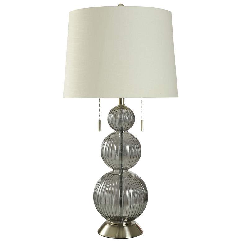 Image 1 Casiphia Silver 33.5 inch High Ribbed And Tiered Glass Table Lamp