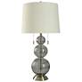 Casiphia Silver 33.5" High Ribbed And Tiered Glass Table Lamp
