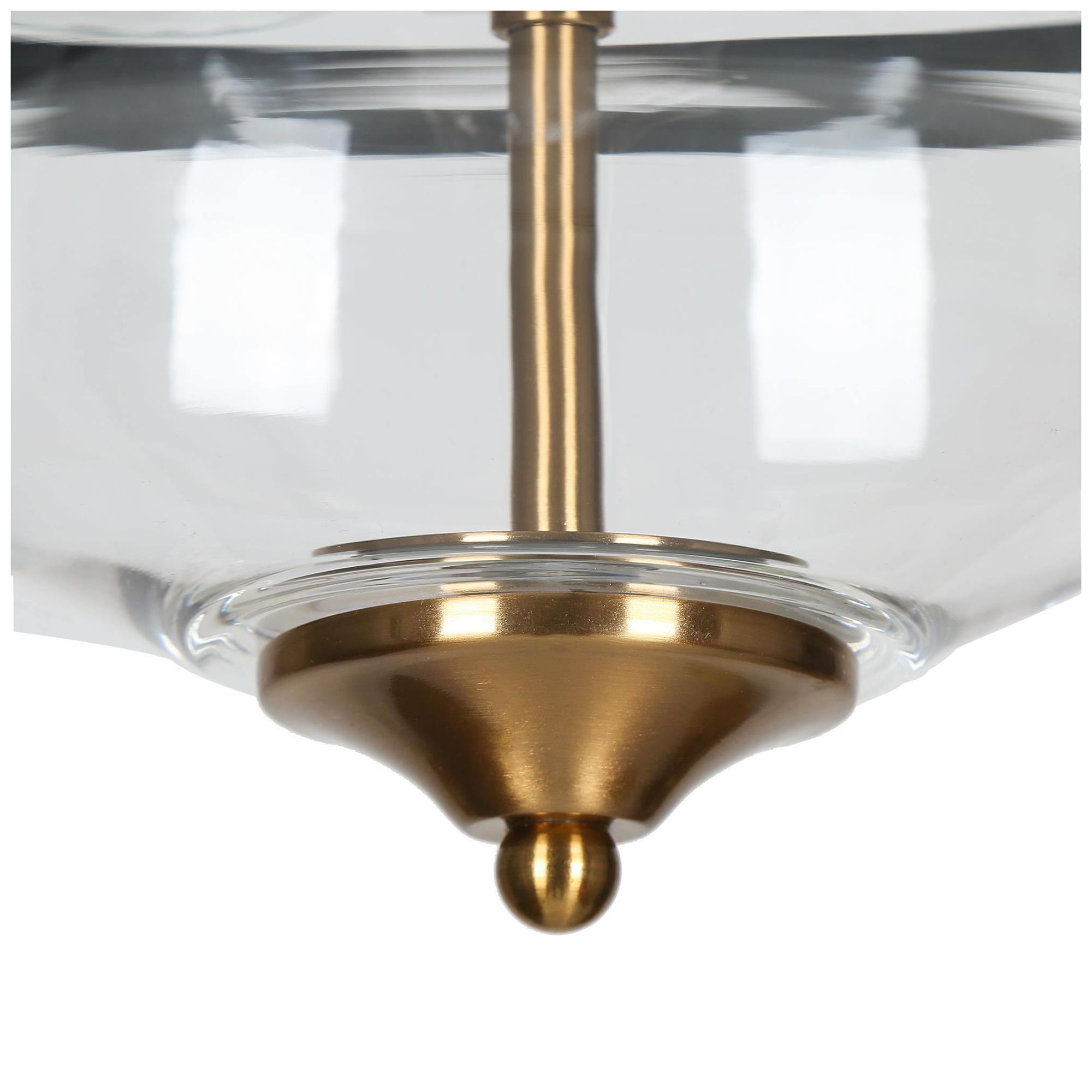 Image 5 Cask 13.3"W Modern Brass 3-Light Drum Glass Semi-flush Mount more views
