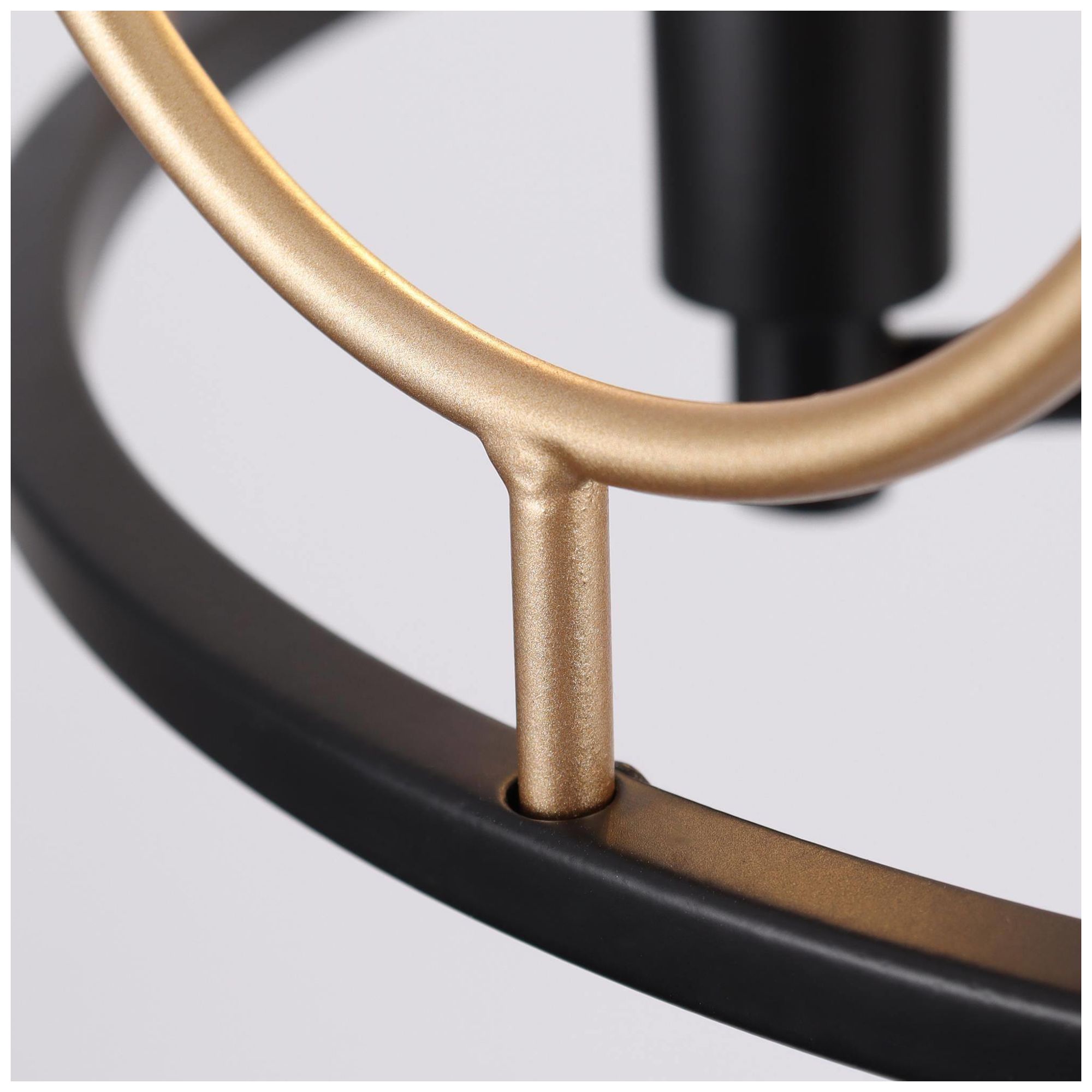 Image 3 Cask 13"W Black Brass 3-Light Drum Metal Modern Farmhouse Semi-flush Mount more views