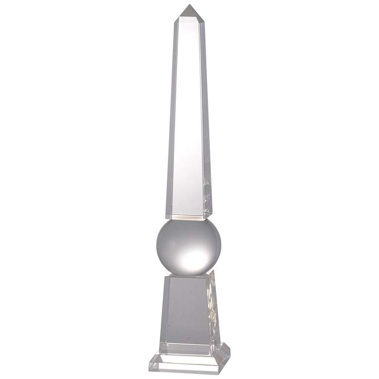 Image 1 Casley 21 inch High Clear Glass Obelisk Sculpture