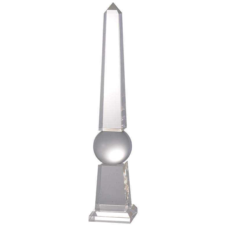 Image 1 Casley 21" High Clear Glass Obelisk Sculpture