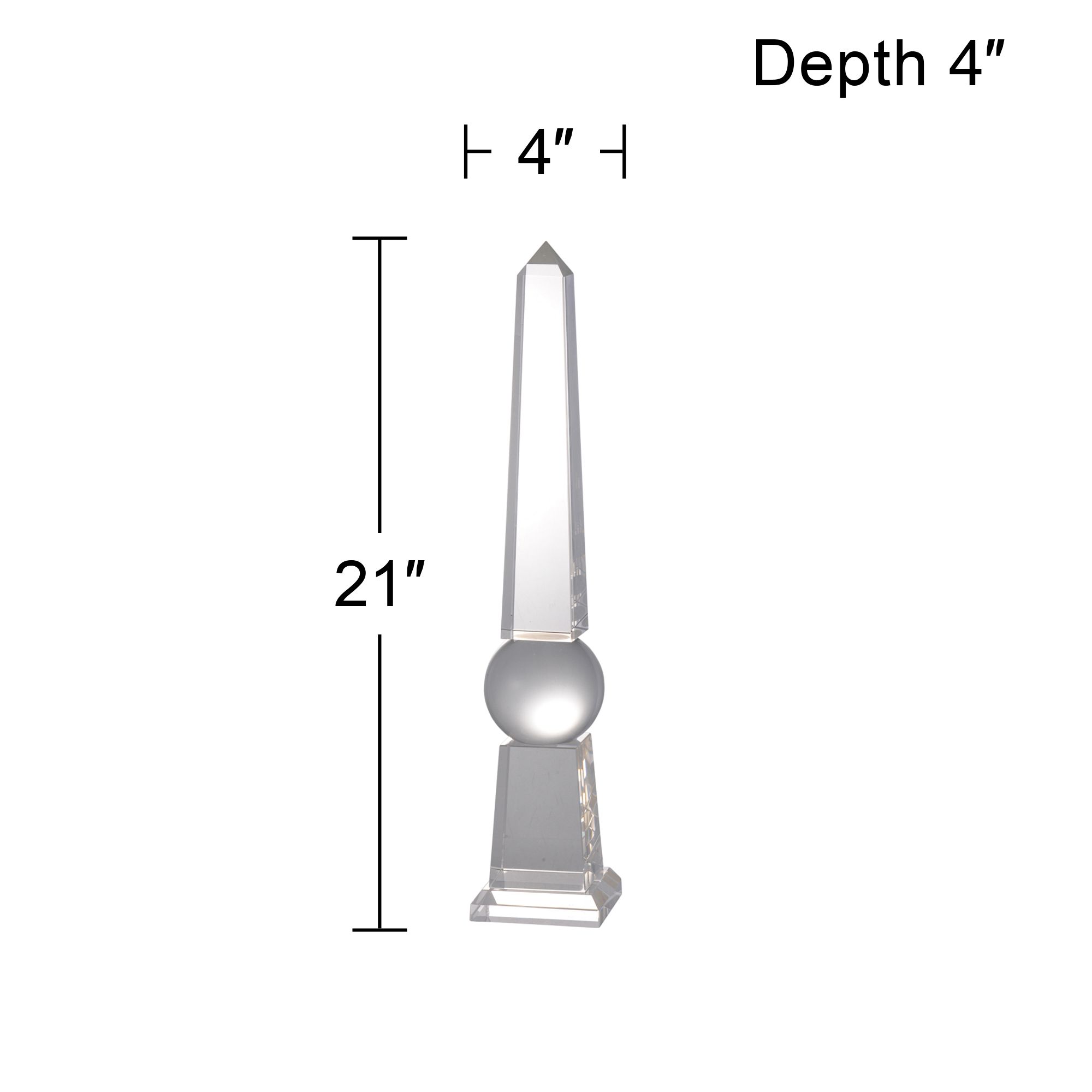 Image 3 Casley 21" High Clear Glass Obelisk Sculpture more views