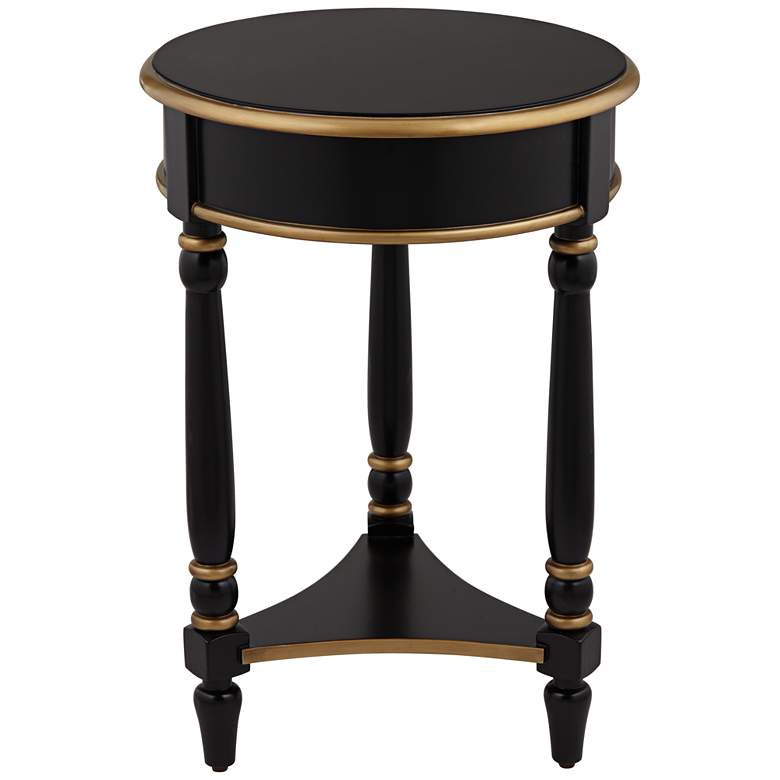 Image 2 Cason 18 1/4" Wide Black and Gold Round Side Table