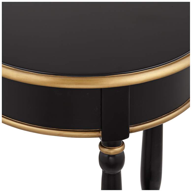 Image 3 Cason 18 1/4" Wide Black and Gold Round Side Table more views