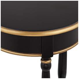 Image3 of Cason 18 1/4" Wide Black and Gold Round Side Table more views