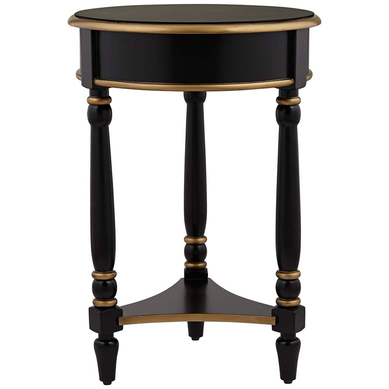 Image 4 Cason 18 1/4" Wide Black and Gold Round Side Table more views