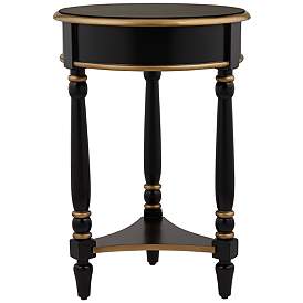 Image4 of Cason 18 1/4" Wide Black and Gold Round Side Table more views