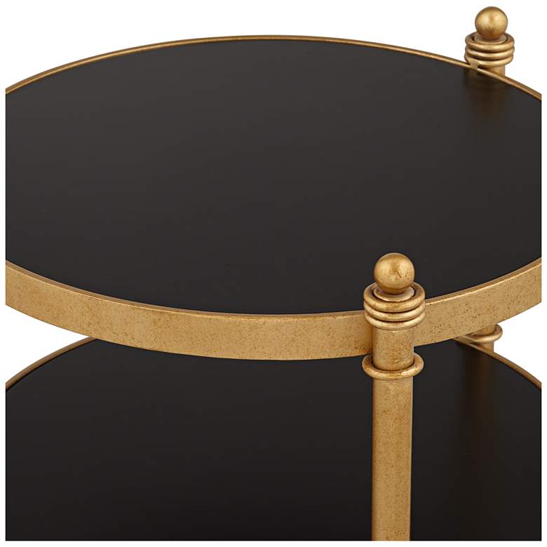 Image 3 Cason 18 3/4" Wide Black and Gold Round 3-Tier Side Table more views