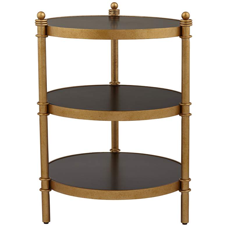 Image 5 Cason 18 3/4" Wide Black and Gold Round 3-Tier Side Table more views