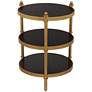 Cason 18 3/4" Wide Black and Gold Round 3-Tier Side Table