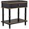 Cason 24" Wide Black and Gold Rectangular Side Table with Drawer