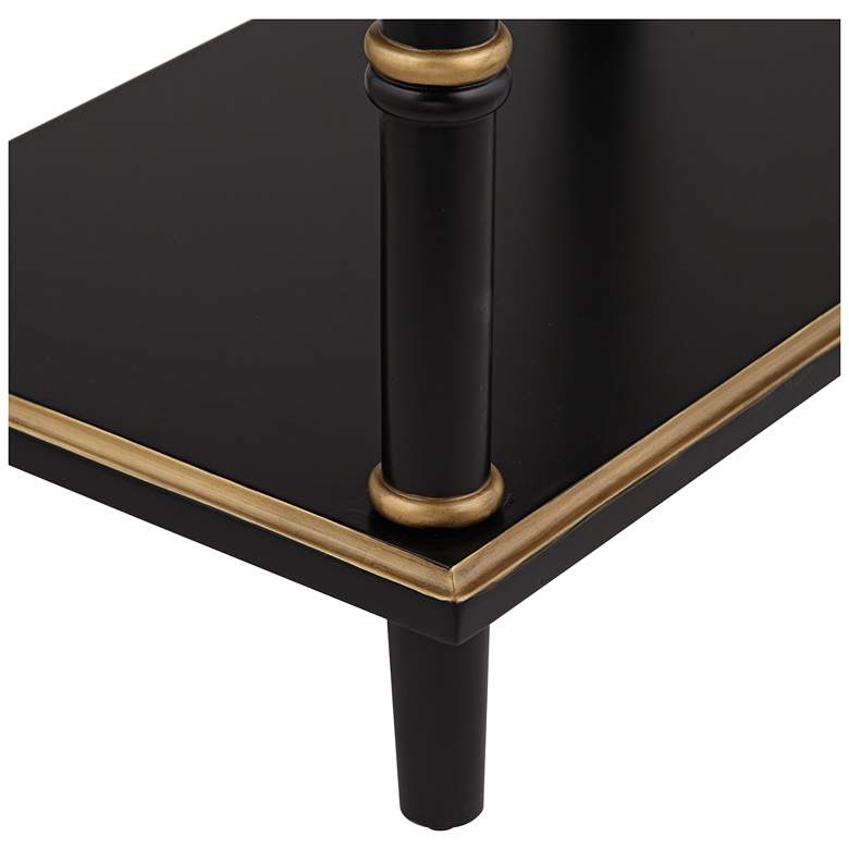 Image 5 Cason 24 inch Wide Black and Gold Rectangular Side Table with Drawer more views