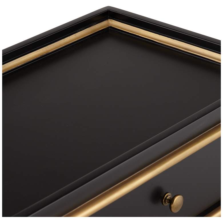 Image 6 Cason 24 inch Wide Black and Gold Rectangular Side Table with Drawer more views