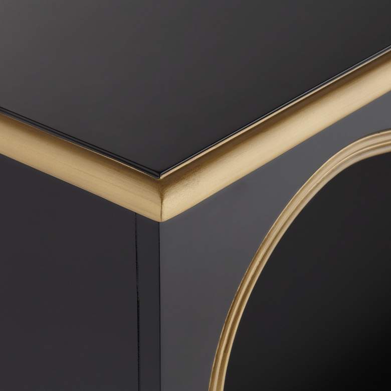 Image 3 Cason 48" Wide Black and Gold Bookcase more views