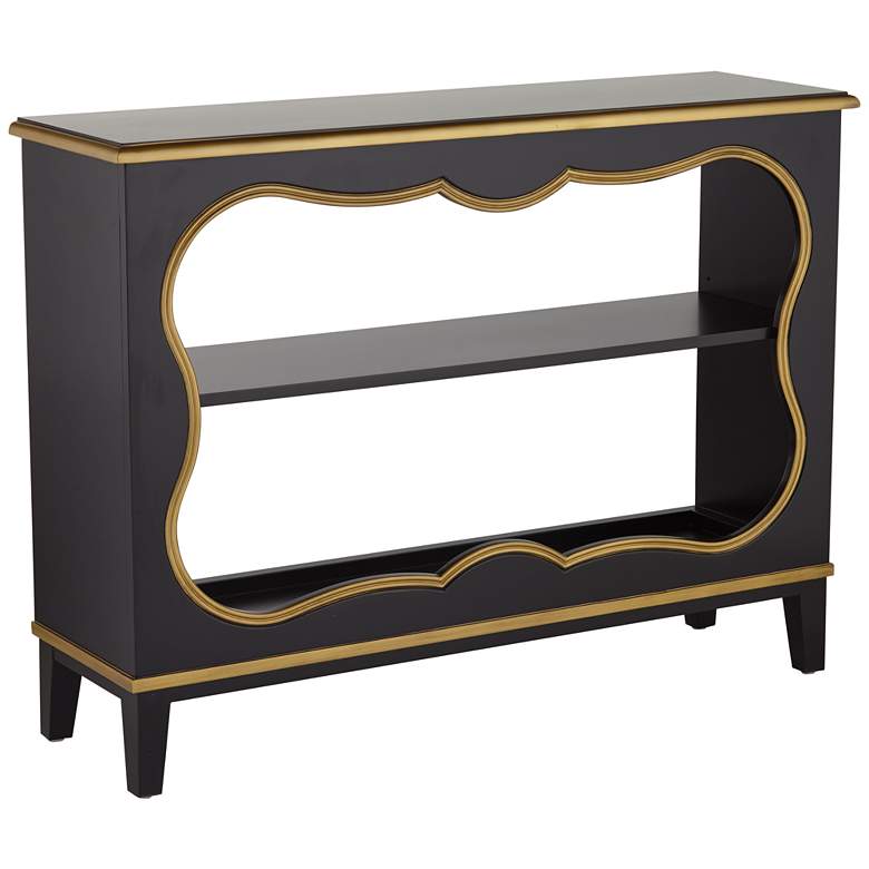 Image 6 Cason 48 inch Wide Black and Gold Bookcase more views