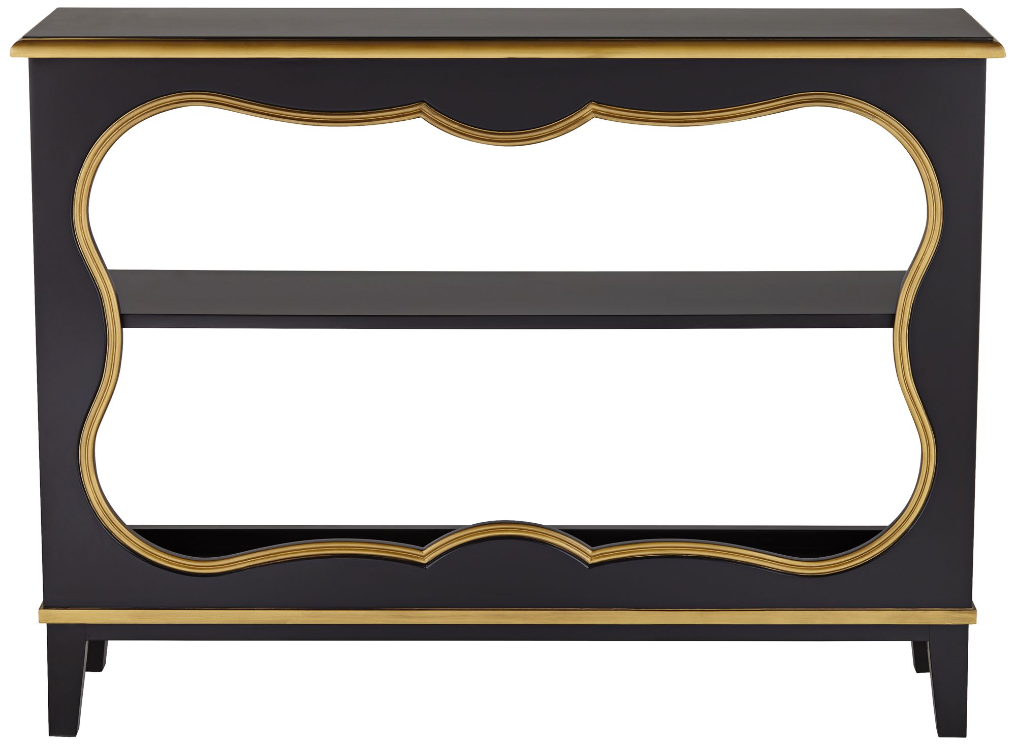 Cason 48" Wide Black and Gold Bookcase