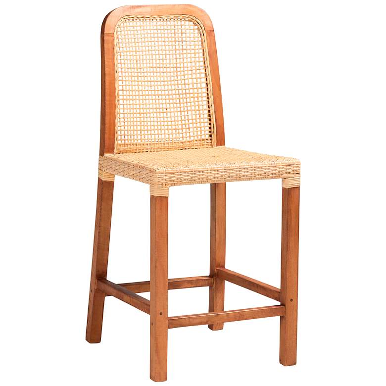 Image 1 Caspia 24 1/2" Natural Walnut Brown Counter Stool