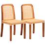 Caspia Natural Walnut Brown Dining Chairs Set of 2