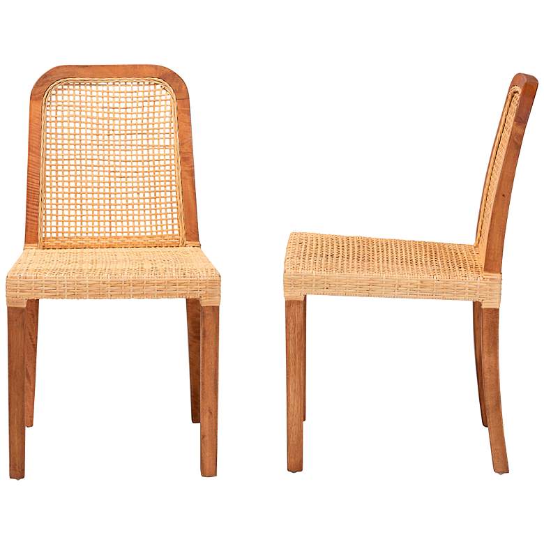 Image 7 Caspia Natural Walnut Brown Dining Chairs Set of 2 more views