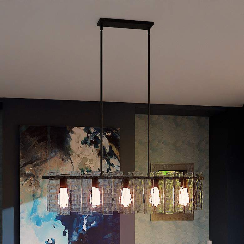 Image 1 Caspian 5-Light Matte Black Island Light