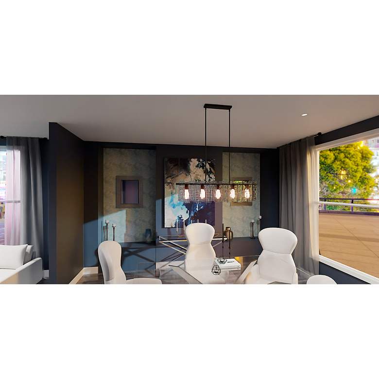 Image 6 Caspian 5-Light Matte Black Island Light more views