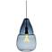 Caspian Grande 12"W Steel Blue Satin Nickel Mini Pendant