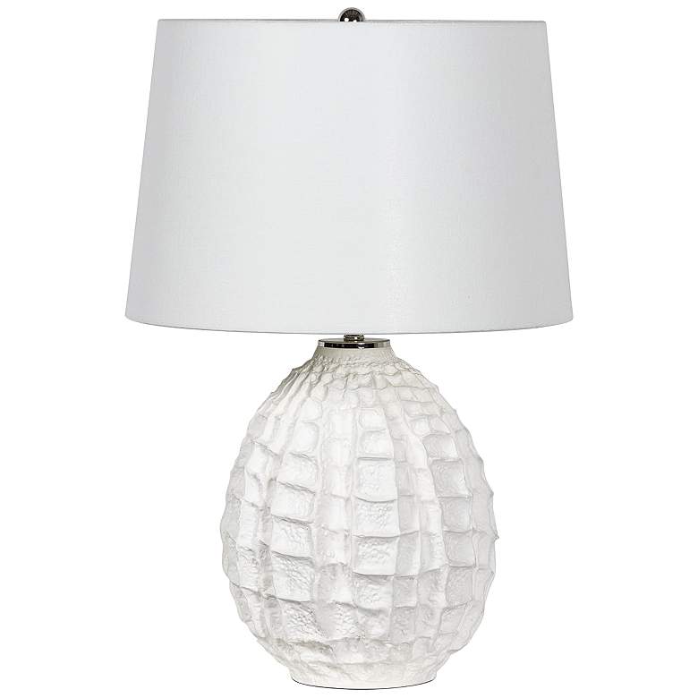 Image 1 Caspian White Ridges Ceramic Accent Table Lamp