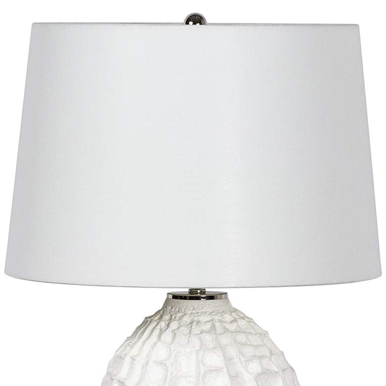 Image 2 Caspian White Ridges Ceramic Accent Table Lamp more views