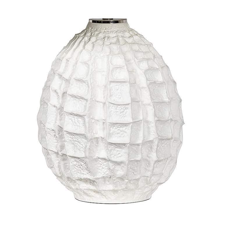 Image 3 Caspian White Ridges Ceramic Accent Table Lamp more views