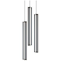 Cass 18" Wide Black 3-Light LED Linear Pendant
