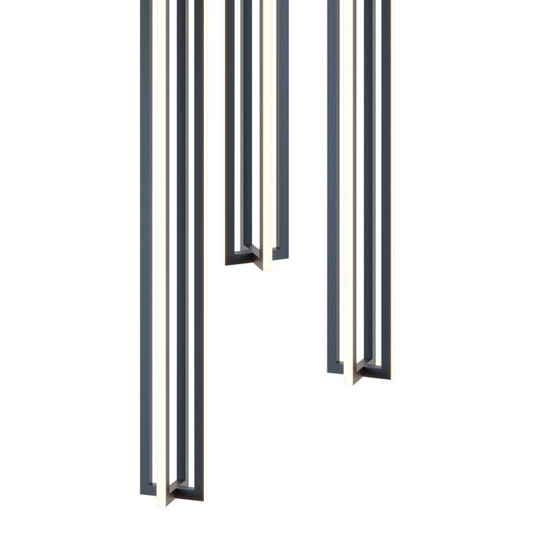 Image 2 Cass 18" Wide Black 3-Light LED Linear Pendant more views