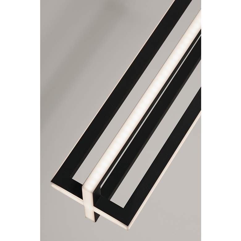 Image 3 Cass 18" Wide Black 3-Light LED Linear Pendant more views