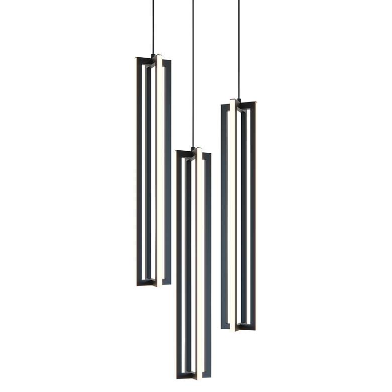 Image 1 Cass 18" Wide Black LED Multi-Light Pendant