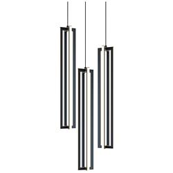Cass 18" Wide Black LED Multi-Light Pendant