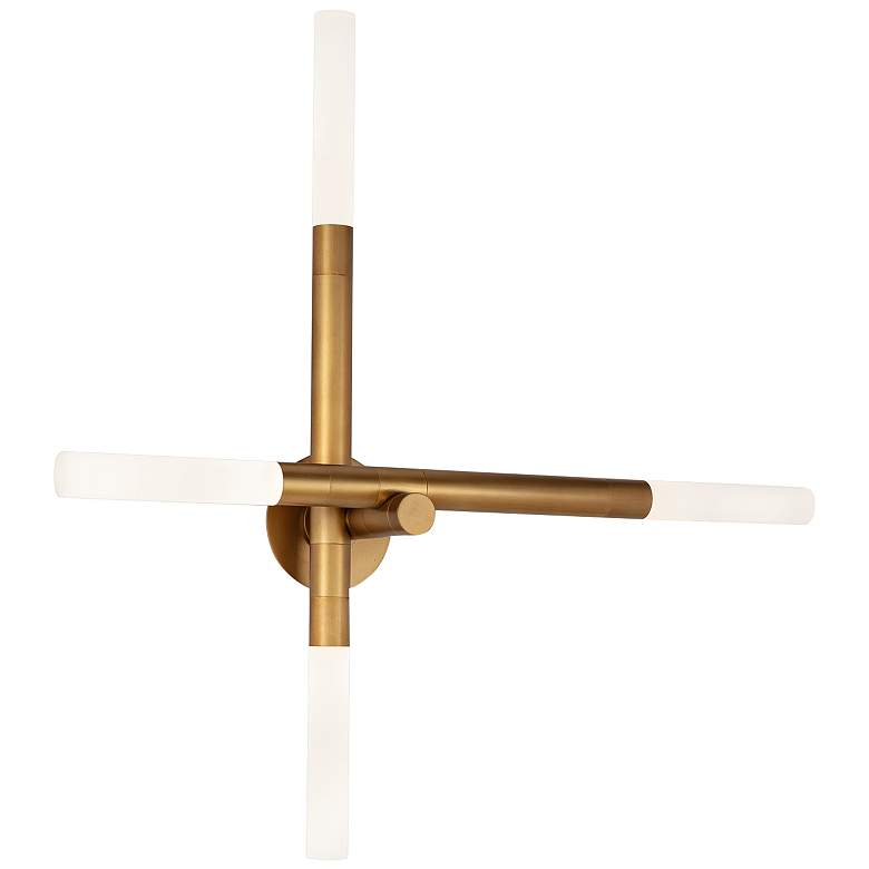 Image 1 Cass 32" High Natural Brass 4-Light Wall Sconce