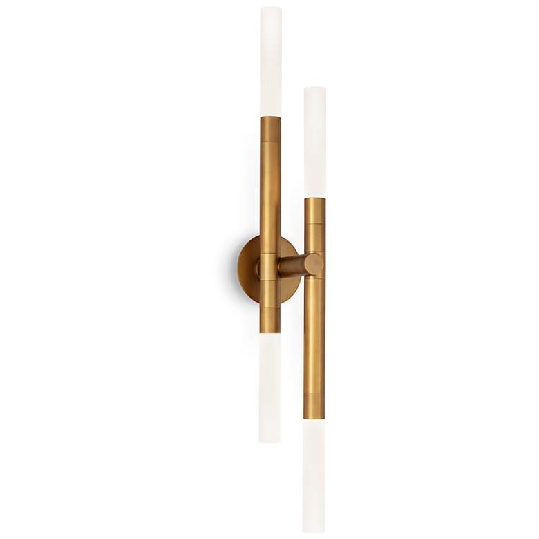 Image 6 Cass 32" High Natural Brass 4-Light Wall Sconce more views