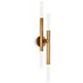 6_Cass 32" High Natural Brass 4-Light Wall Sconce more views