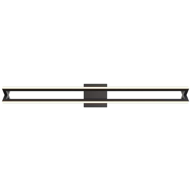 Image 1 Cass 36" Wide Black Metal LED Bath Light