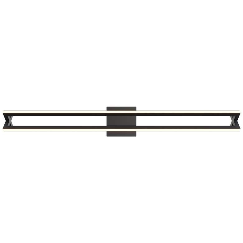 Image 1 Cass 36 inch Wide Black Metal LED Bath Light